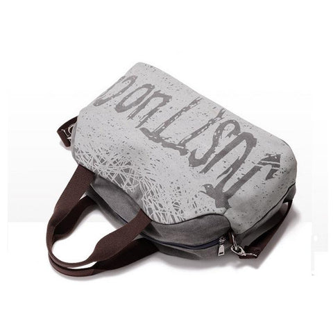 Canvas Letter Print Two Way Bag